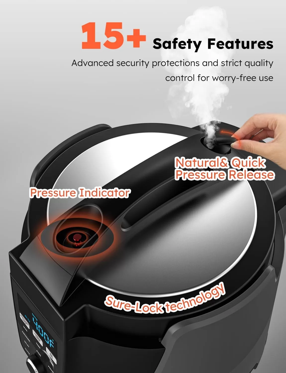 imageNuwave Duet Air Fryer and Electric Pressure Cooker Combo with 2 Switchable Lids 300 FoolProof OneTouch Presets CrispampampTender Tech 6QT Heavyduty Stainless Steel Pot 15 Safety Features