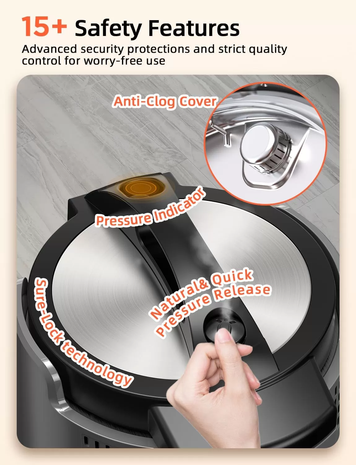 imageNuwave Duet Electric Pressure Cooker ampamp Air Fryer Combo 450 IN 1 Slow Cooker ampamp Grill with Integrated Digital Temp Probe 6qt SS Pot Adjustable HighLow Pressure Builtin SureLock Safety Tech