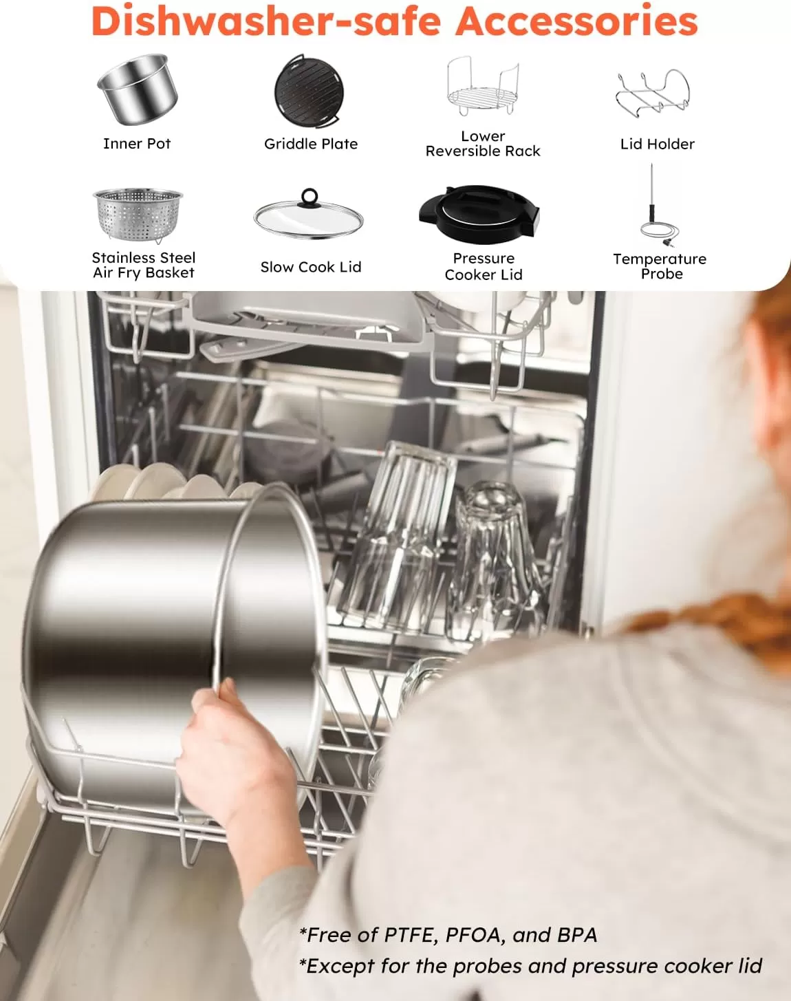 imageNuwave Duet Electric Pressure Cooker ampamp Air Fryer Combo 450 IN 1 Slow Cooker ampamp Grill with Integrated Digital Temp Probe 6qt SS Pot Adjustable HighLow Pressure Builtin SureLock Safety Tech