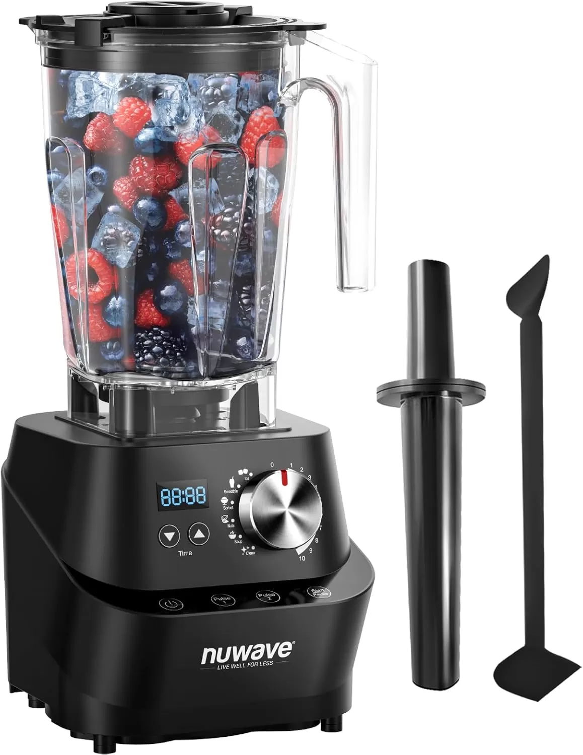 imageNuwave Infinity Commercial Blender HeavyDuty Smoothie Blender w 25HP Copper Motor ampamp LaserCut Blades Last 100 Years Quick Ice Crushing 64oz Tritan Jar NSF Certified 10 Speeds SelfCleaningMetal Gear