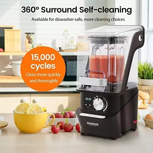 imageNuwave Infinity Noise Reduction Blender Sealed Sound Enclosure Professional Grade Digital Controls 56oz Tritan Jar LaserCut StainlessSteel Blades ampamp HeavyDuty Metal Gears