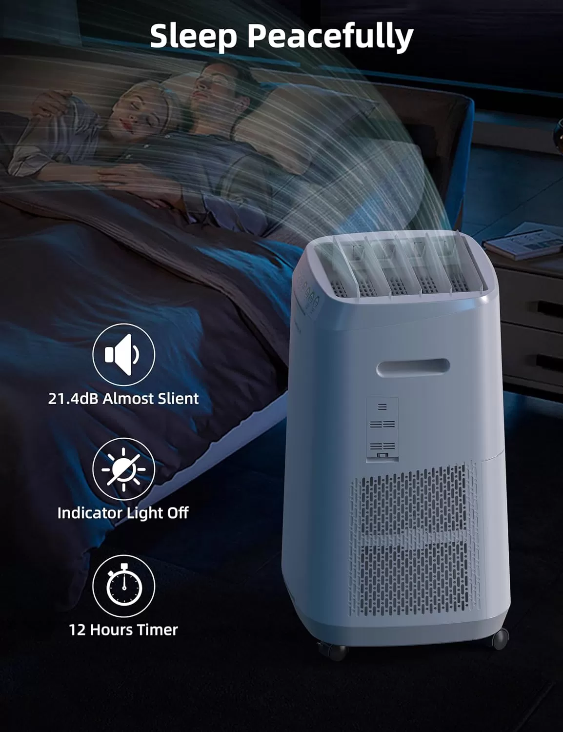 imageNuwave OxyPure ZERO Air Purifiers with 20 Yr Washable and Reusable Bio Guard Tech Air Filter Large Room Up to 2002 Ft Air Quality Monitor 01 Microns 100 Capture Allergies Smoke Dust PollenE1000 Dual 4stage Filters
