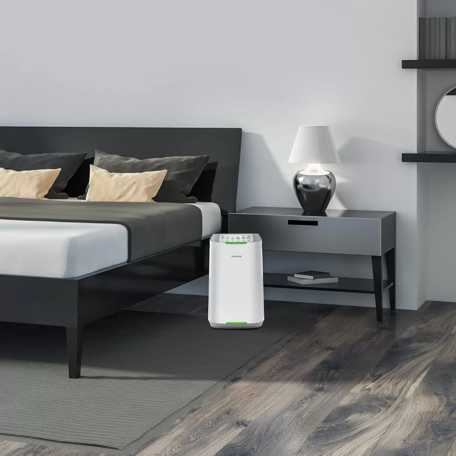 imageNuwave OxyPure ZERO Air Purifiers with 20 Yr Washable and Reusable Bio Guard Tech Air Filter Large Room Up to 2002 Ft Air Quality Monitor 01 Microns 100 Capture Allergies Smoke Dust PollenE500 Dual 3stage Filters