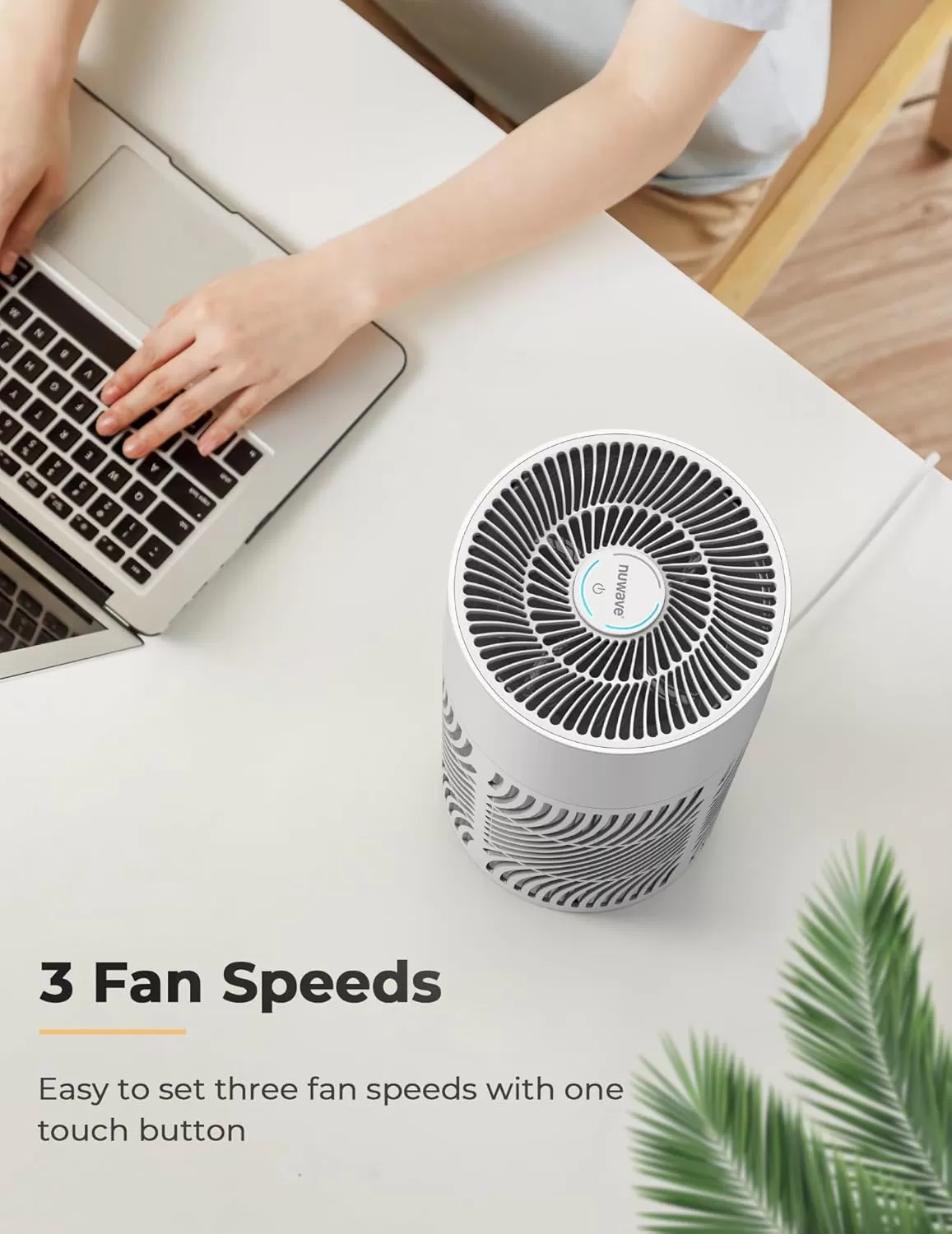 imageNuwave Oxypure Air Purifiers 3XL H13 HEPA Filter for Home Bedroom Allergies 17dB 360 Air Intake Removal to 01 Micron Smoke Dust Mold Pollen Bacteria Pet Hair Odor Air Quality Sensor Energy Star