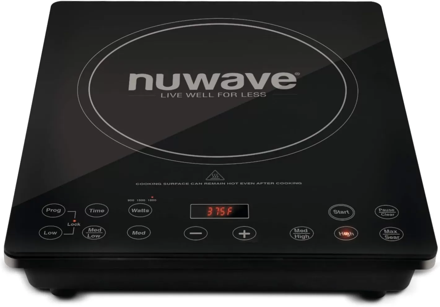 imageNuwave Pro Chef Induction Cooktop NSFCertified CommercialGrade Portable Powerful 1800W Large 8 Heating Coil 94 Temp Settings 100F  575F in 5F ShatterProof Ceramic Glass SurfaceInduction Cooktop