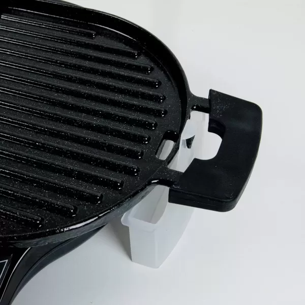 imageNUWAVE Cast Iron Grill With Enameled NonStick Coating Designed For The NuWave Precision Induction Cooktop Black 163quot x 104quot x 07quotCast Iron Grill