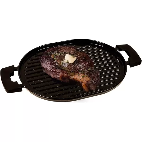 imageNUWAVE Cast Iron Grill With Enameled NonStick Coating Designed For The NuWave Precision Induction Cooktop Black 163quot x 104quot x 07quotCast Iron Grill