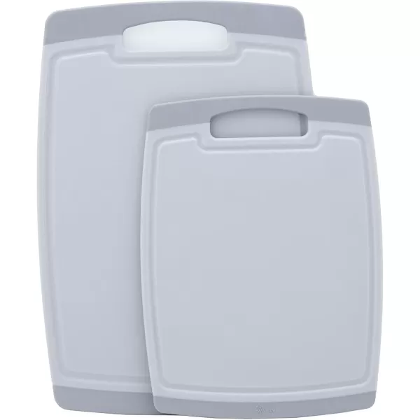 imageNuwave 2Piece Cutting Board Set Extra Large 18x12 Large 14x105 Lightweight ampamp Easy to Store Juice Well for No Drip Carving Easy Grip Handle NonPorous Surface BPA Free DishwasherSafe