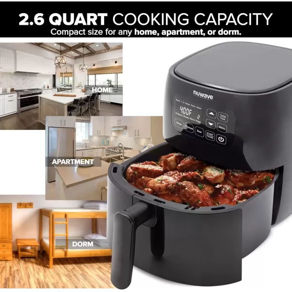 imageNuwave Brio 26Qt Air Fryer Touch Screen Digital Controls ampamp Easy to Read Display 50F400F Temperature Controls in 5 Increments Linear Thermal Linear T Technology BuiltIn Safety Features