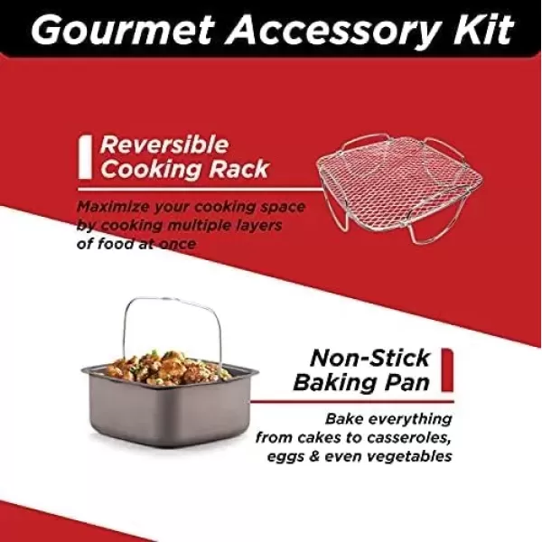 imageNuwave Brio 6Quart Digital Air Fryer Including NonStick Baking Pan and StainlessSteel Cooking Rack 6Quart  Gourmet Kit Black