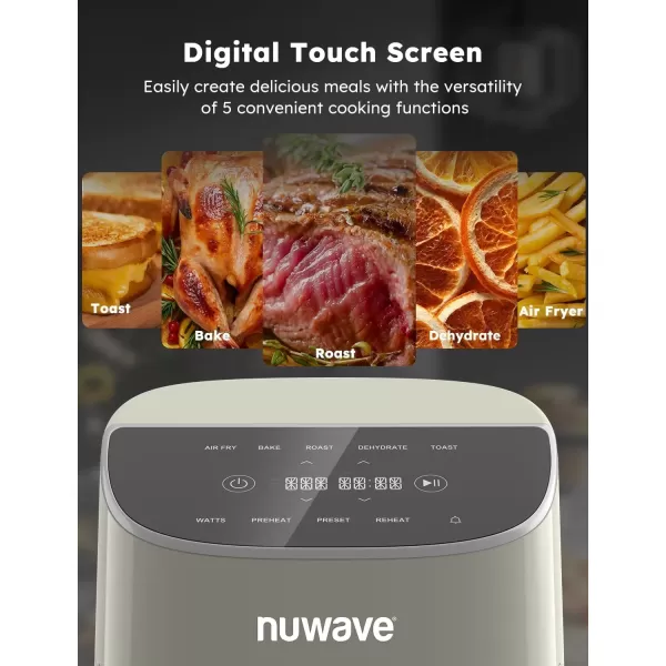 imageNuwave Brio 8Qt Air Fryer Powerful 1800W EasytoRead Cool White Display 50400F Temp Controls 100 PreProgrammed Presets ampamp 50 Memory Slots Integrated Smart Thermometer Linear T TechnologyVanilla Cream