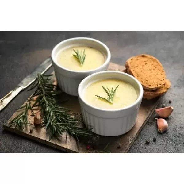 imageNuwave Ceramic Ramekins 8 oz Set of 6 Elegant Classic Style for Baking Souffles Creme Brules Custards Puddings 43 Wide ampamp 2 Tall Microwave Oven ampamp DishwasherSafe Ivory White 66pc Ceramic Ramekins