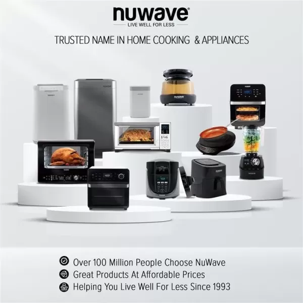 imageNuwave Design188 Stainless Steel CookwareFree of PTFE PFOA PFOSFondue Pot SetWorks On All Cooktops and Induction CookerInclude PotSteamer BasketGlass Lid and 8 Fondue Forks10 Yer Wrranty 35Qt Pot Silver