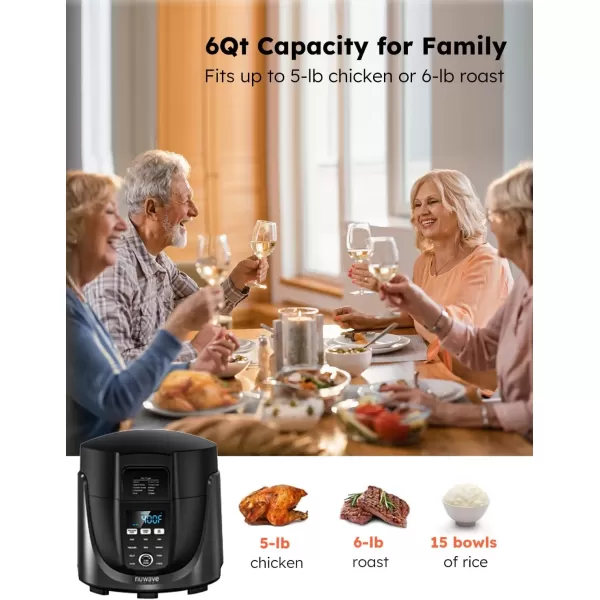 imageNuwave Duet Air Fryer and Electric Pressure Cooker Combo with 2 Switchable Lids 300 FoolProof OneTouch Presets CrispampampTender Tech 6QT Heavyduty Stainless Steel Pot 15 Safety Features