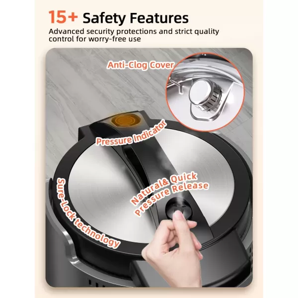 imageNuwave Duet Electric Pressure Cooker ampamp Air Fryer Combo 450 IN 1 Slow Cooker ampamp Grill with Integrated Digital Temp Probe 6qt SS Pot Adjustable HighLow Pressure Builtin SureLock Safety Tech