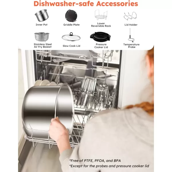 imageNuwave Duet Electric Pressure Cooker ampamp Air Fryer Combo 450 IN 1 Slow Cooker ampamp Grill with Integrated Digital Temp Probe 6qt SS Pot Adjustable HighLow Pressure Builtin SureLock Safety Tech
