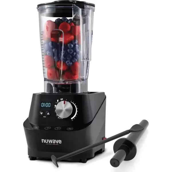 imageNuwave Infinity Commercial Blender HeavyDuty Smoothie Blender w 25HP Copper Motor ampamp LaserCut Blades Last 100 Years Quick Ice Crushing 64oz Tritan Jar NSF Certified 10 Speeds SelfCleaningTritan Jar