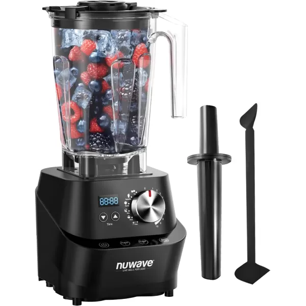imageNuwave Infinity Commercial Blender HeavyDuty Smoothie Blender w 25HP Copper Motor ampamp LaserCut Blades Last 100 Years Quick Ice Crushing 64oz Tritan Jar NSF Certified 10 Speeds SelfCleaningMetal Gear