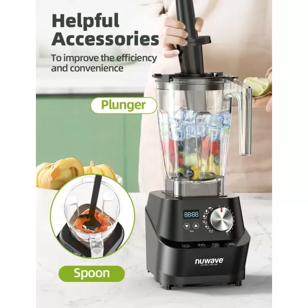 imageNuwave Infinity Commercial Blender HeavyDuty Smoothie Blender w 25HP Copper Motor ampamp LaserCut Blades Last 100 Years Quick Ice Crushing 64oz Tritan Jar NSF Certified 10 Speeds SelfCleaningMetal Gear