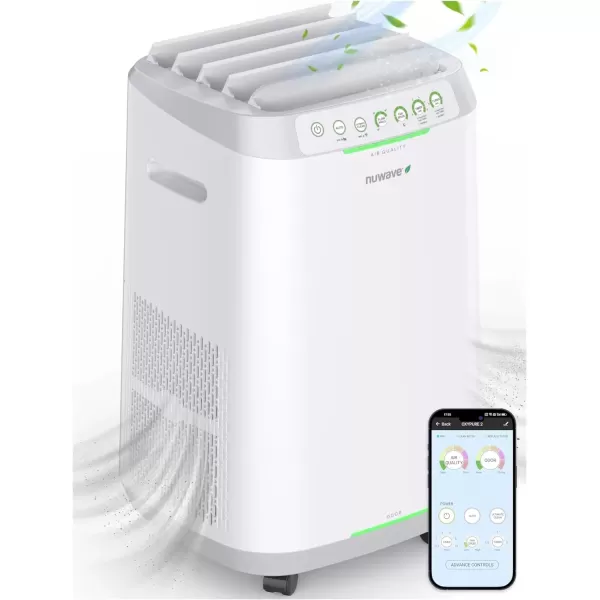 imageNuwave OxyPure ZERO Air Purifiers with 20 Yr Washable and Reusable Bio Guard Tech Air Filter Large Room Up to 2002 Ft Air Quality Monitor 01 Microns 100 Capture Allergies Smoke Dust PollenE1000 Dual 4stage Filters