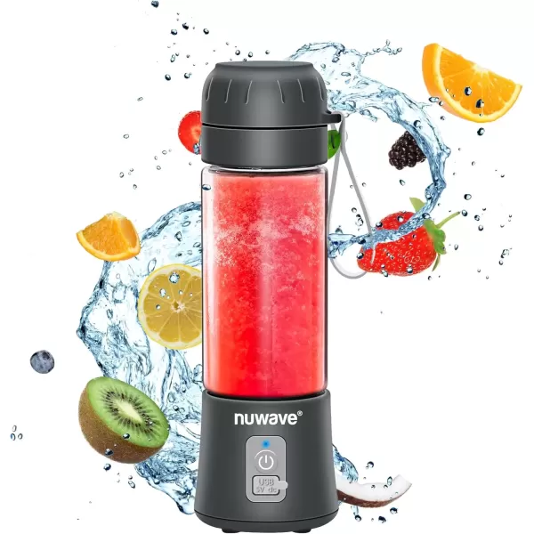 imageNuwave Portable Blender for Shakes and Smoothies OntheGO Personal Blender with USBC Rechargeable 6PieceBlade for Crushing Ice BPA Free 18 Oz Tritan Jar for Travel Office and Sports