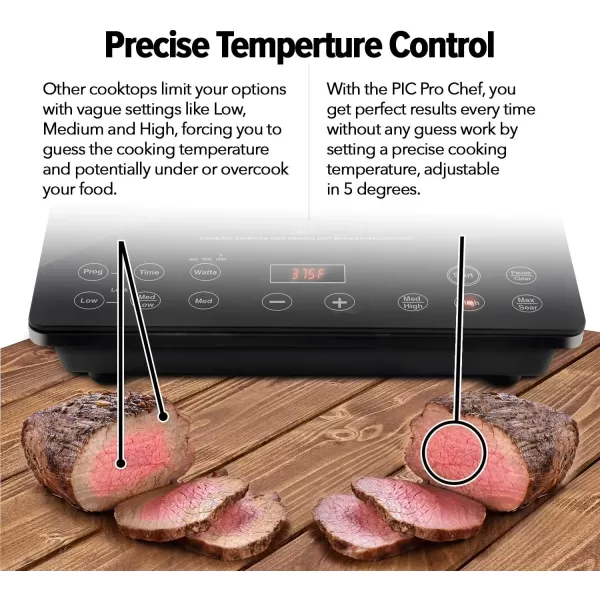imageNuwave Pro Chef Induction Cooktop NSFCertified CommercialGrade Portable Powerful 1800W Large 8 Heating Coil 94 Temp Settings 100F  575F in 5F ShatterProof Ceramic Glass SurfaceInduction Cooktop
