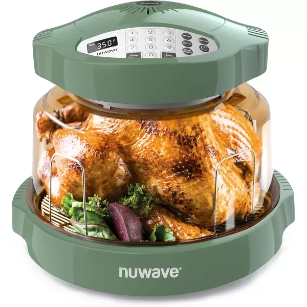 imageNuwave Pro Plus 2 InfraRed Oven Countertop Convection Cook Fresh or Frozen No Defrosting or Preheating Cook Healthy 360 Surround Heat Adjustable Temps 100 Presets 50 Memory Tough Power DomeWild Olive