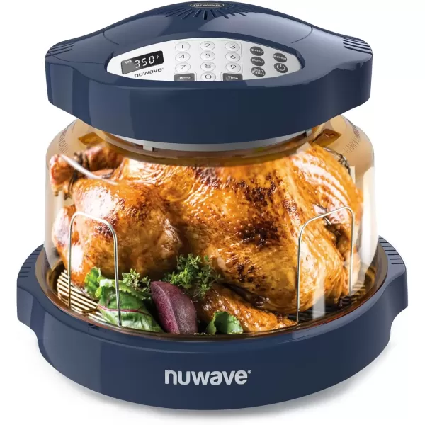imageNuwave Pro Plus 2 InfraRed Oven Countertop Convection Cook Fresh or Frozen No Defrosting or Preheating Cook Healthy 360 Surround Heat Adjustable Temps 100 Presets 50 Memory Tough Power DomeDeep Blue