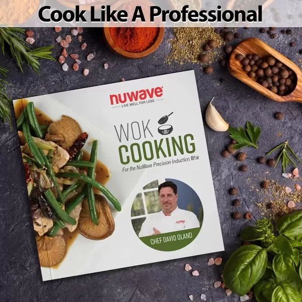 imageNuwave Mosaic Induction Wok Precise Temp Controls 100F575F in 5F Wok Hei Infuse Complex Charred Aroma ampamp Flavor 3 Wattage 600 900 ampamp 1500 Authentic 14inch Carbon Steel Wok ampamp Cookbook Included