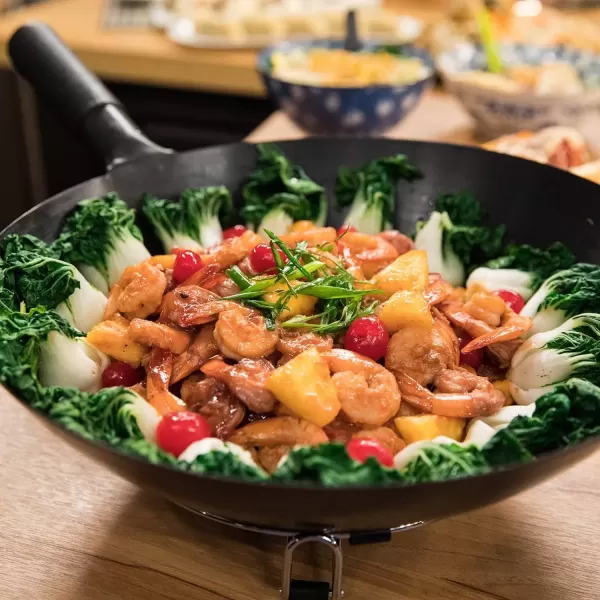 imageNuwave Mosaic Induction Wok Precise Temp Controls 100F575F in 5F Wok Hei Infuse Complex Charred Aroma ampamp Flavor 3 Wattage 600 900 ampamp 1500 Authentic 14inch Carbon Steel Wok ampamp Cookbook Included