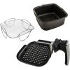 imageNuWave 3QT Brio Digital Air Fryer Accessory Kit  Includes Stainless Steel Baking Pan Reversible Cooking Rack ampamp Grill Pan Compatible with 3QT Brio Models