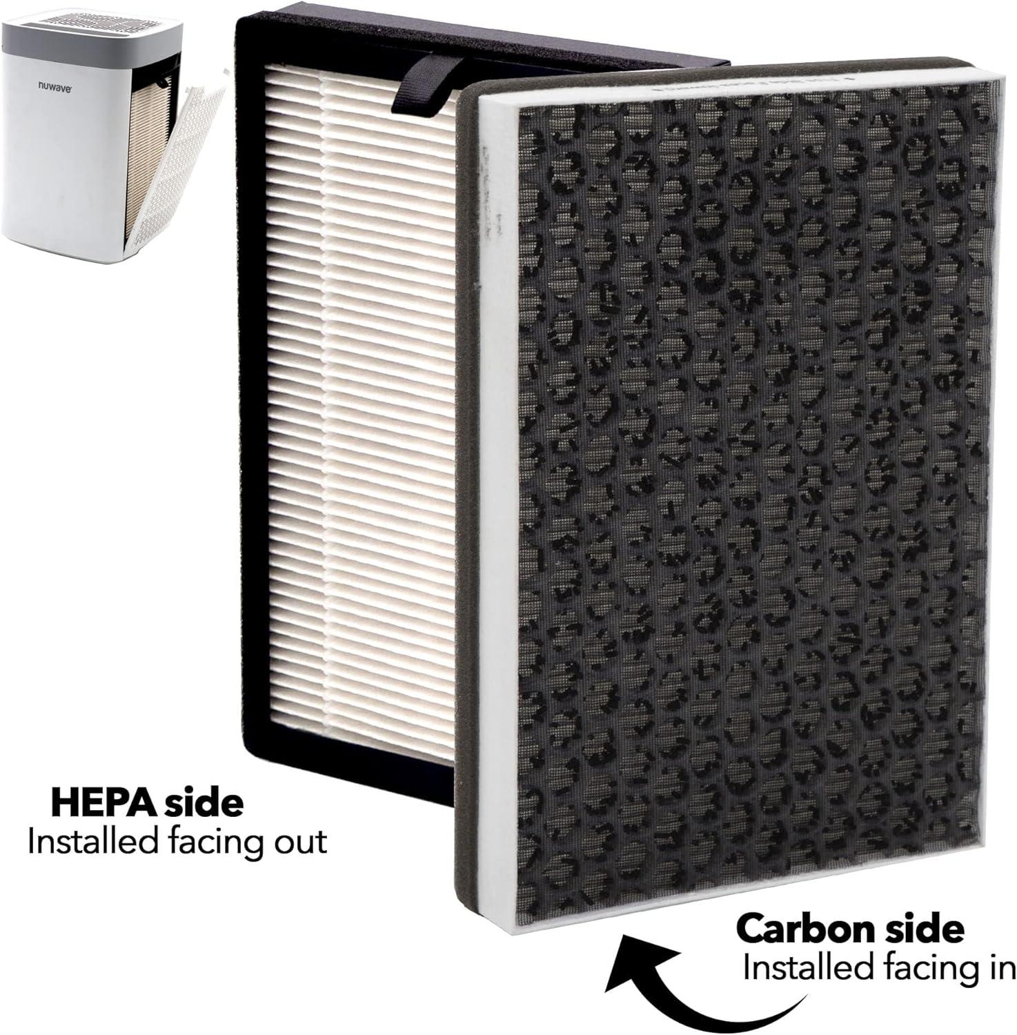 imageNuwave Replacement HEPACarbon Filter 2Pack for NuWave OxyPure Portable Air Purifier for Large Room and HomeFilter