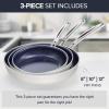 imageNuwave 3Piece 8 10 12 Forged Lightweight Frying Pan Set G10 Healthy Duralon Blue Ceramic Ultra NonStick Ergonomic StayCool Handles InductionReady ampamp Works on All CooktopsVanilla Cream
