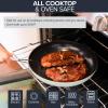 imageNuwave 3Piece 8 10 12 Forged Lightweight Frying Pan Set G10 Healthy Duralon Blue Ceramic Ultra NonStick Ergonomic StayCool Handles InductionReady ampamp Works on All CooktopsVanilla Cream