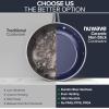 imageNuwave 3Piece 8 10 12 Forged Lightweight Frying Pan Set G10 Healthy Duralon Blue Ceramic Ultra NonStick Ergonomic StayCool Handles InductionReady ampamp Works on All CooktopsVanilla Cream