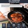 imageNuwave 3Piece 8 10 12 Forged Lightweight Frying Pan Set G10 Healthy Duralon Blue Ceramic Ultra NonStick Ergonomic StayCool Handles InductionReady ampamp Works on All CooktopsRustic Copper