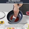 imageNuwave 3Piece 8 10 12 Forged Lightweight Frying Pan Set G10 Healthy Duralon Blue Ceramic Ultra NonStick Ergonomic StayCool Handles InductionReady ampamp Works on All CooktopsCozy Blue