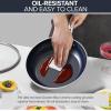 imageNuwave 7pc Cookware Set Healthy Duralon Blue Ceramic Nonstick Coated Diamond Infused ScratchResistant PFAS Free Oven Safe Induction Ready ampamp Evenly Heats Tempered Glass Lids ampamp StayCool HandleVanilla Cream