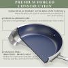 imageNuwave 7pc Cookware Set Healthy Duralon Blue Ceramic Nonstick Coated Diamond Infused ScratchResistant PFAS Free Oven Safe Induction Ready ampamp Evenly Heats Tempered Glass Lids ampamp StayCool HandleVanilla Cream
