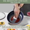 imageNuwave 7pc Cookware Set Healthy Duralon Blue Ceramic Nonstick Coated Diamond Infused ScratchResistant PFAS Free Oven Safe Induction Ready ampamp Evenly Heats Tempered Glass Lids ampamp StayCool HandleRustic Copper