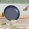 imageNuwave 7pc Cookware Set Healthy Duralon Blue Ceramic Nonstick Coated Diamond Infused ScratchResistant PFAS Free Oven Safe Induction Ready ampamp Evenly Heats Tempered Glass Lids ampamp StayCool HandleRustic Copper