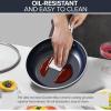 imageNuwave 7pc Cookware Set Healthy Duralon Blue Ceramic Nonstick Coated Diamond Infused ScratchResistant PFAS Free Oven Safe Induction Ready ampamp Evenly Heats Tempered Glass Lids ampamp StayCool HandleCool Gray