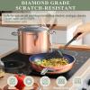 imageNuwave 7pc Cookware Set Healthy Duralon Blue Ceramic Nonstick Coated Diamond Infused ScratchResistant PFAS Free Oven Safe Induction Ready ampamp Evenly Heats Tempered Glass Lids ampamp StayCool HandleRustic Copper