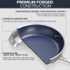 imageNuwave 7pc Cookware Set Healthy Duralon Blue Ceramic Nonstick Coated Diamond Infused ScratchResistant PFAS Free Oven Safe Induction Ready ampamp Evenly Heats Tempered Glass Lids ampamp StayCool HandleCool Gray