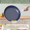 imageNuwave 7pc Cookware Set Healthy Duralon Blue Ceramic Nonstick Coated Diamond Infused ScratchResistant PFAS Free Oven Safe Induction Ready ampamp Evenly Heats Tempered Glass Lids ampamp StayCool HandleRustic Copper