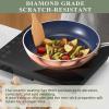 imageNuwave 7pc Cookware Set Healthy Duralon Blue Ceramic Nonstick Coated Diamond Infused ScratchResistant PFAS Free Oven Safe Induction Ready ampamp Evenly Heats Tempered Glass Lids ampamp StayCool HandleRustic Copper