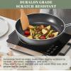 imageNuwave 7pc Cookware Set Healthy Duralon Blue Ceramic Nonstick Coated Diamond Infused ScratchResistant PFAS Free Oven Safe Induction Ready ampamp Evenly Heats Tempered Glass Lids ampamp StayCool HandleCool Gray