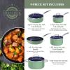 imageNuwave 7pc Cookware Set Healthy Duralon Blue Ceramic Nonstick Coated Diamond Infused ScratchResistant PFAS Free Oven Safe Induction Ready ampamp Evenly Heats Tempered Glass Lids ampamp StayCool HandleRosemary Green