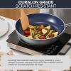 imageNuwave 7pc Cookware Set Healthy Duralon Blue Ceramic Nonstick Coated Diamond Infused ScratchResistant PFAS Free Oven Safe Induction Ready ampamp Evenly Heats Tempered Glass Lids ampamp StayCool HandleCool Gray