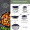 imageNuwave 7pc Cookware Set Healthy Duralon Blue Ceramic Nonstick Coated Diamond Infused ScratchResistant PFAS Free Oven Safe Induction Ready ampamp Evenly Heats Tempered Glass Lids ampamp StayCool HandleCool Gray